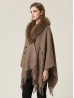 Wool Cape W/ Faux Fur and Rhinestones